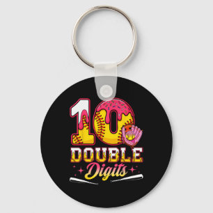 Girl 10 Double Digits 10th Birthday Ice Cream Soft Key Ring