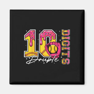 Girl 10 Double Digits 10th Birthday Ice Cream Soft Magnet