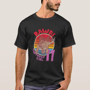 Girl 11Th Birthday I Rawr! Stegosaurus I Family Ma T-Shirt