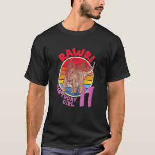 Girl 11th Birthday I Rawr Stegosaurus I Family Ma T-Shirt