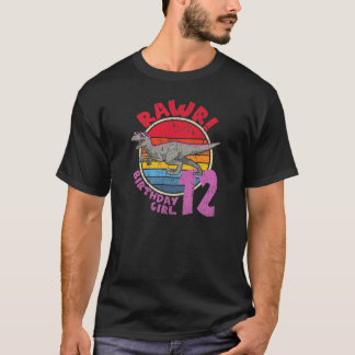 Girl 12Th Birthday I Rawr! Velociraptor I Family M T-Shirt