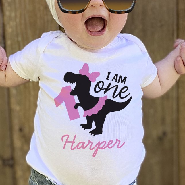 Girl 1st Birthday Dinosaur with Tutu T-Shirt (Creator Uploaded)
