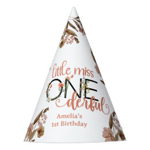 Girl 1st Birthday Little Miss Onederful Party Hat