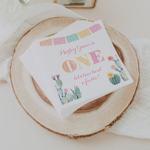 Girl 1st Birthday Party, Taco About A First Fiesta Napkin