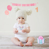 Girl 1st Birthday Unicorn Cat Birthday Baby Girl