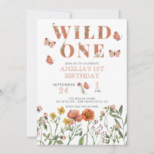 Girl 1st Birthday Wild One Invitation