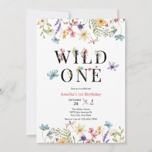 Girl 1st Birthday   Wild One Invitation