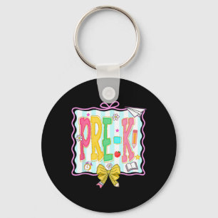 Girl 1st Day Of Pre-k Back To School Pre-kindergar Key Ring