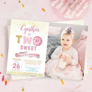 Girl 2nd Birthday Invitation Two Sweet Doughnut Ph