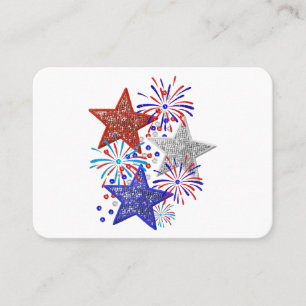 Girl 4th of July Women Red White Blue Star America Business Card