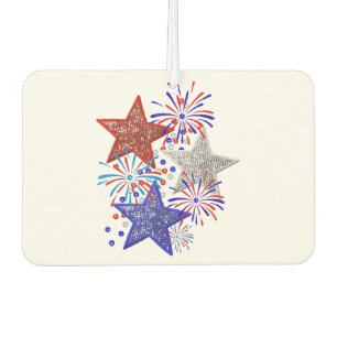 Girl 4th of July Women Red White Blue Star America Car Air Freshener