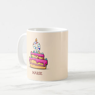 Girl 9th Birthday, 9 on Sweet Pink Cake Coffee Mug