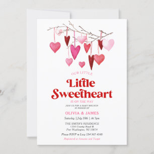 Girl A Little Sweetheart Valentine Baby Shower Invitation