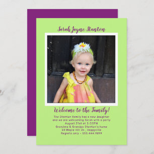 Girl Adoption Party Photo Invitation Template