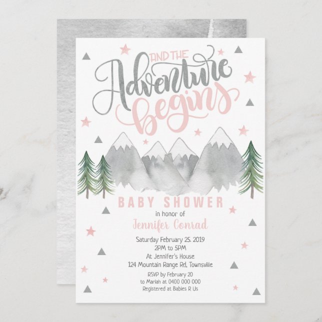 Girl Adventure Baby Shower Invitation (Front/Back)
