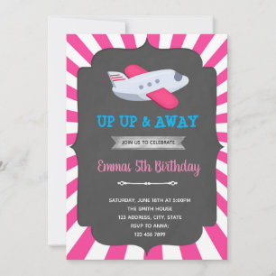 Girl aeroplane invitation
