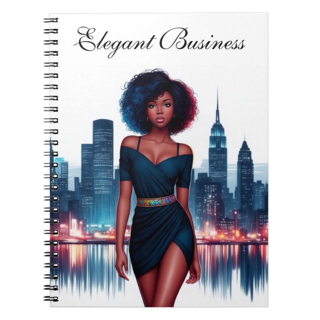 Girl African stylish Afro hair fashion business  Notebook (Front)