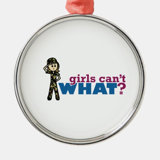 Girl Air Force Metal Ornament (Front)