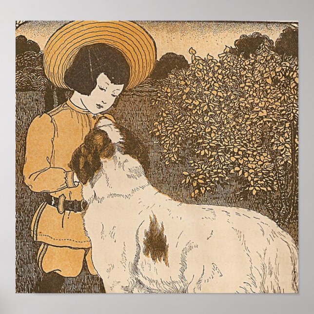 Girl and a dog poster (Front)