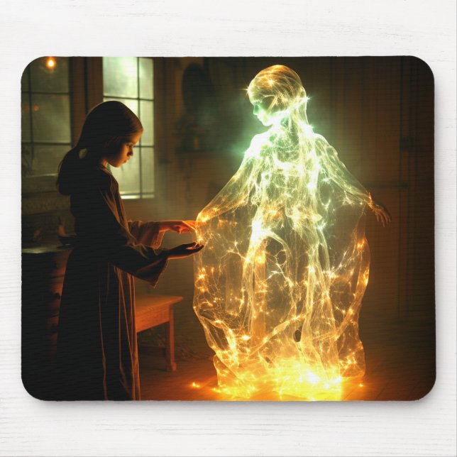Girl and a Ghost Mouse Pad (Front)