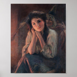 Girl and a Witch by Beatrice Offor Poster