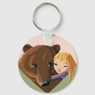 Girl and Bear Key Ring