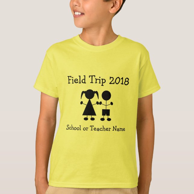 Girl and Boy Figure Field Trip T-shirt (Front)