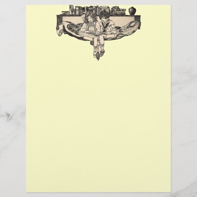 Girl and Boy Reading (Front)