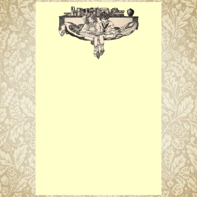 Girl and Boy Reading Stationery (Creator Uploaded)