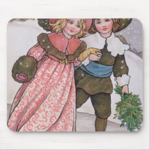 Girl and Boy Skating Mouse Pad