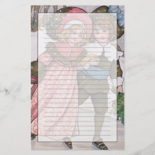 Girl and Boy Skating Stationery