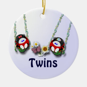 Girl and Boy Twins Ceramic Tree Decoration