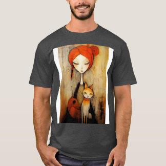 Girl and Cat 10 T-Shirt