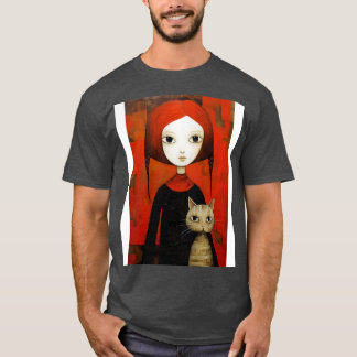 Girl and Cat 7 T-Shirt