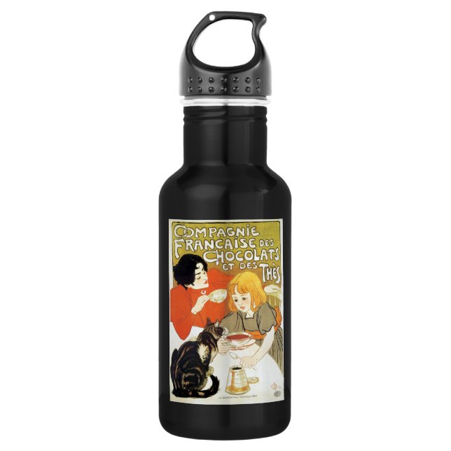 Girl and Cat, Alexandre Steinlen 532 Ml Water Bottle (Front)