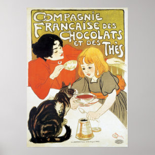 Girl and Cat, Alexandre Steinlen Poster