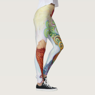 Girl and chakra meditation leggings