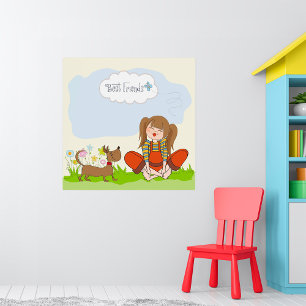 Girl And Dog Best Friends Poster