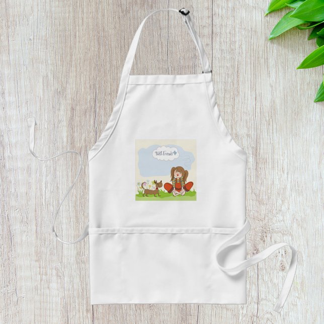 Girl And Dog Best Friends Standard Apron (Creator Uploaded)