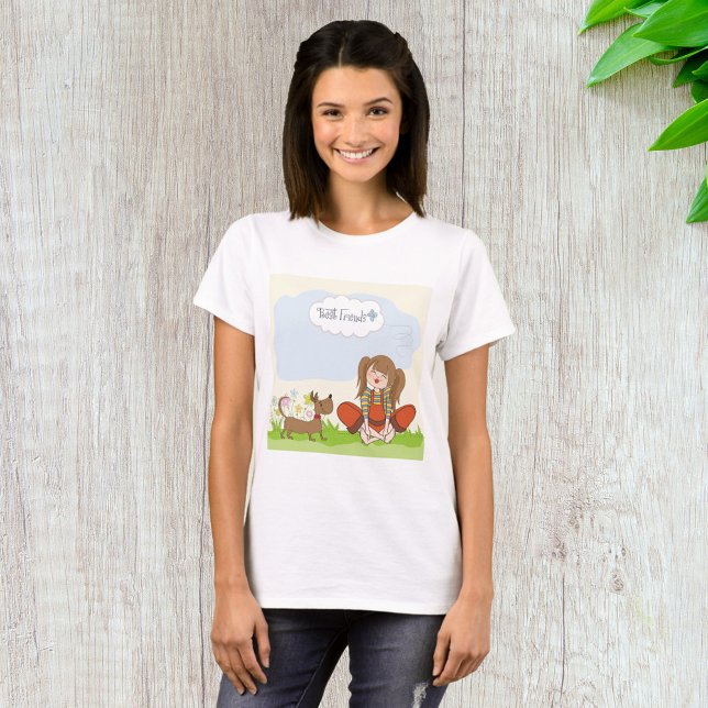 Girl And Dog Best Friends T-Shirt (Creator Uploaded)