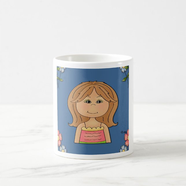 Girl And Flowers Coffee Mug (Creator Uploaded)