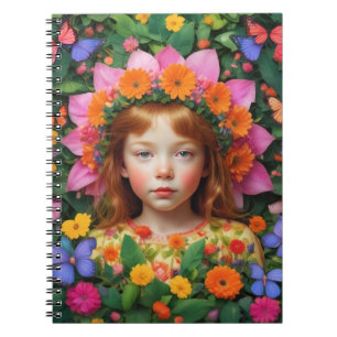 Girl and Flowers Notebook