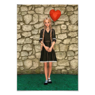 Girl and Heart Photo Print
