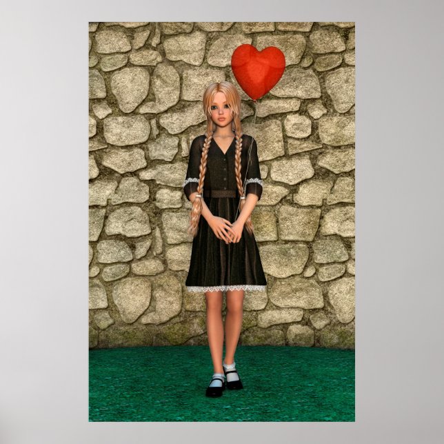 Girl and Heart Poster (Front)
