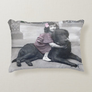 Girl and her Dog Decorative Cushion