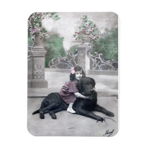 Girl and her Dog Magnet