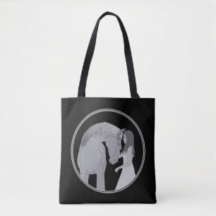 Girl and Horse Horseriding Equestrian Tote Bag