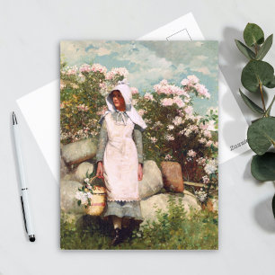Girl and laurel by Winslow Homer Postcard