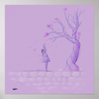 Girl and tree poster