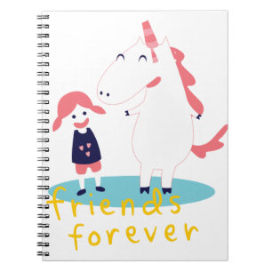 Girl and Unicorn Best Friend Notebook